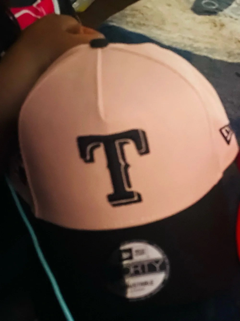 New Era Pink and Black Texas T Fitted Hat